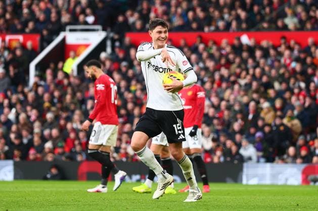 Jorge Cuenca of Fulham has his goal disallowed for offside Manchester United, ManU v Fulham, Premier League, Football, Old Trafford, Manchester, UK - 01 Feb 2026Manchester Old Trafford United Kingdom EDITORIAL USE ONLY No use with unauthorised audio, video, data, fixture lists, club league logos or live services. Online in-match use limited to 120 images, no video emulation. No use in betting, games or single club league player publications.  Copyright: xPaulxCurrie Shutterstockx 16496861ft