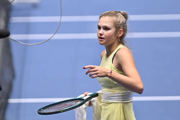 Linda Klimovicova of Poland during the WTA, Tennis Damen women s tennis tournament Ostrava Open match against Katie Volynets of USA on February 1, 2026, in Ostrava, Czech Republic. (CTKxPhoto JaroslavxOzana) CTKPhotoP2026020104426  CTKPhotoP2026020104426