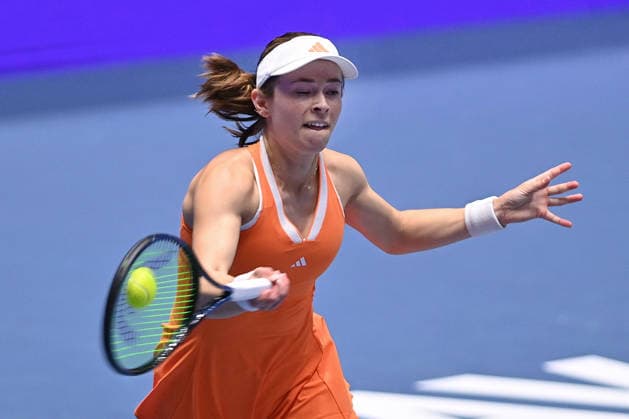 Katie Volynets of USA returns a ball to Linda Klimovicova of Poland during the WTA, Tennis Damen women s tennis tournament Ostrava Open match on February 1, 2026, in Ostrava, Czech Republic. (CTKxPhoto JaroslavxOzana) CTKPhotoP2026020104429  CTKPhotoP2026020104429