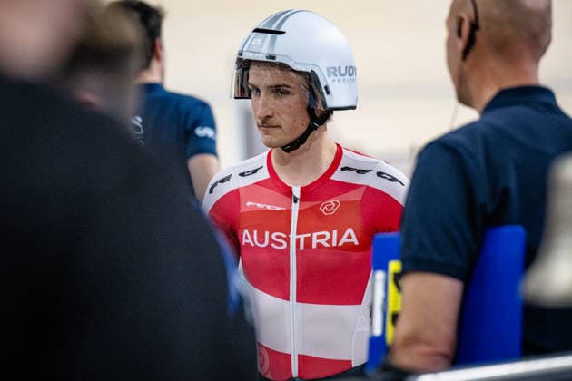LÄSSER Franz-Josef: UEC Track cycling, Rad, Radsport, Bahnrad, Bahn European Championships Konya 2026 LÄSSER Franz-Josef ( AUT ) Austria Querformat - quer - horizontal - Landscape - Event Veranstaltung: UEC Track Cycling European Championships 2026 - Category Kategorie: Cycling - Track Cycling European Championships - Location Ort: Asia - Turkey - Konya - Discipline: Qualification for Elimination Race - Category: Elite Men - Distance: ... m - Date Datum: 01.02.2026 Sunday Day 1 -