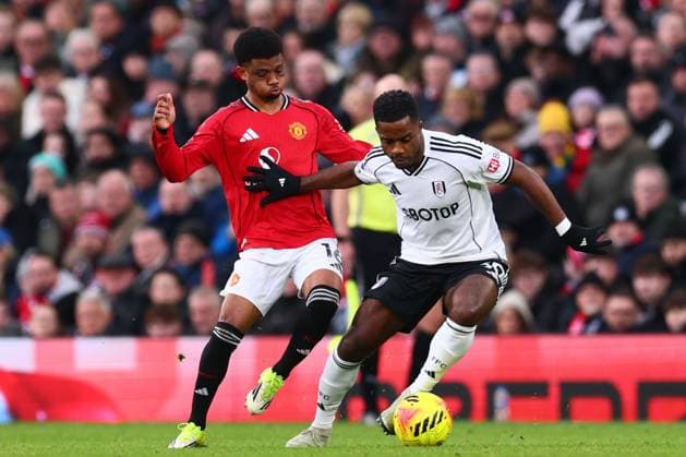 Ryan Sessegnon of Fulham and Amad Diallo of Manchester United, ManU Manchester United v Fulham, Premier League, Football, Old Trafford, Manchester, UK - 01 Feb 2026Manchester Old Trafford United Kingdom EDITORIAL USE ONLY No use with unauthorised audio, video, data, fixture lists, club league logos or live services. Online in-match use limited to 120 images, no video emulation. No use in betting, games or single club league player publications.  Copyright: xPaulxCurrie Shutterstockx 16496861gb