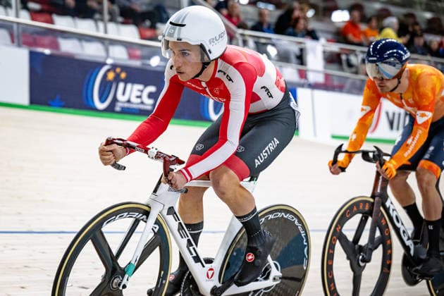 LÄSSER Franz-Josef: UEC Track cycling, Rad, Radsport, Bahnrad, Bahn European Championships Konya 2026 LÄSSER Franz-Josef ( AUT ) Austria Querformat - quer - horizontal - Landscape - Event Veranstaltung: UEC Track Cycling European Championships 2026 - Category Kategorie: Cycling - Track Cycling European Championships - Location Ort: Asia - Turkey - Konya - Discipline: Qualification for Elimination Race - Category: Elite Men - Distance: ... m - Date Datum: 01.02.2026 Sunday Day 1 -