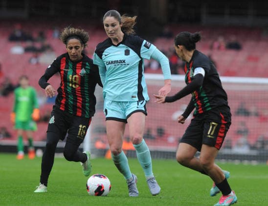 Football - 2026 FIFA Women™s Champions Cup - 3rd & 4th place play off - Asfar (Marocco) v Gotham FC (USA) - Arsenal Emirates Stadium - Sunday 1st February 2026 Kayla Duran of Gotham FC 