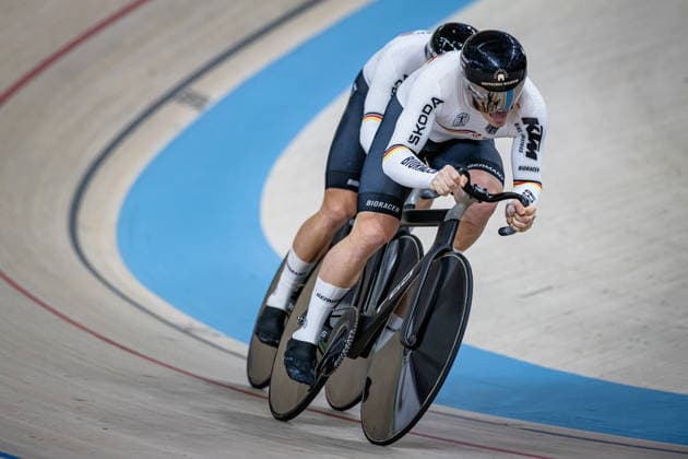 SPIEGEL Luca, DÖRNBACH Maximilian: UEC Track cycling, Rad, Radsport, Bahnrad, Bahn European Championships Konya 2026 SPIEGEL Luca - DÖRNBACH Maximilian ( GER ) Germany Querformat - quer - horizontal - Landscape - Event Veranstaltung: UEC Track Cycling European Championships 2026 - Category Kategorie: Cycling - Track Cycling European Championships - Location Ort: Asia - Turkey - Konya - Discipline: Team Sprint - Category: Elite Men - Distance: ... m - Date Datum: 01.02.2026 Sunday Day 1 -
