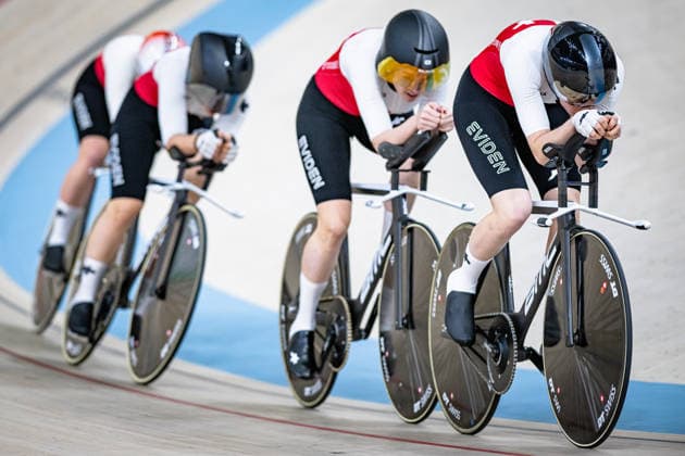 ANDRES Michelle, LEU Lorena, LIEHNER Annika, LIECHTI Jasmin: UEC Track cycling, Rad, Radsport, Bahnrad, Bahn European Championships Konya 2026 ANDRES Michelle - LEU Lorena - LIEHNER Annika - LIECHTI Jasmin ( SUI ) Switzerland Querformat - quer - horizontal - Landscape - Event Veranstaltung: UEC Track Cycling European Championships 2026 - Category Kategorie: Cycling - Track Cycling European Championships - Location Ort: Asia - Turkey - Konya - Discipline: Team Pursuit - Category: Elite Women - Distance: 4000 m - Date Datum: 01.02.2026 Sunday Day 1 -