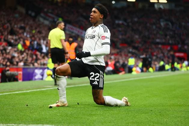 Kevin of Fulham celebrates scoring to make it 2-2 Manchester United, ManU v Fulham, Premier League, Football, Old Trafford, Manchester, UK - 01 Feb 2026Manchester Old Trafford United Kingdom EDITORIAL USE ONLY No use with unauthorised audio, video, data, fixture lists, club league logos or live services. Online in-match use limited to 120 images, no video emulation. No use in betting, games or single club league player publications. Copyright: xPaulxCurrie Shutterstockx 16496861he