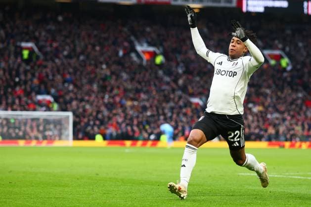 Kevin of Fulham celebrates scoring to make it 2-2 Manchester United, ManU v Fulham, Premier League, Football, Old Trafford, Manchester, UK - 01 Feb 2026Manchester Old Trafford United Kingdom EDITORIAL USE ONLY No use with unauthorised audio, video, data, fixture lists, club league logos or live services. Online in-match use limited to 120 images, no video emulation. No use in betting, games or single club league player publications. Copyright: xPaulxCurrie Shutterstockx 16496861ha