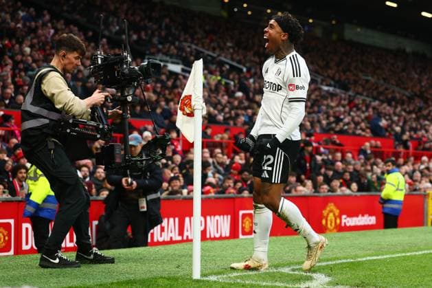 Kevin of Fulham celebrates scoring to make it 2-2 Manchester United, ManU v Fulham, Premier League, Football, Old Trafford, Manchester, UK - 01 Feb 2026Manchester Old Trafford United Kingdom EDITORIAL USE ONLY No use with unauthorised audio, video, data, fixture lists, club league logos or live services. Online in-match use limited to 120 images, no video emulation. No use in betting, games or single club league player publications. Copyright: xPaulxCurrie Shutterstockx 16496861hh