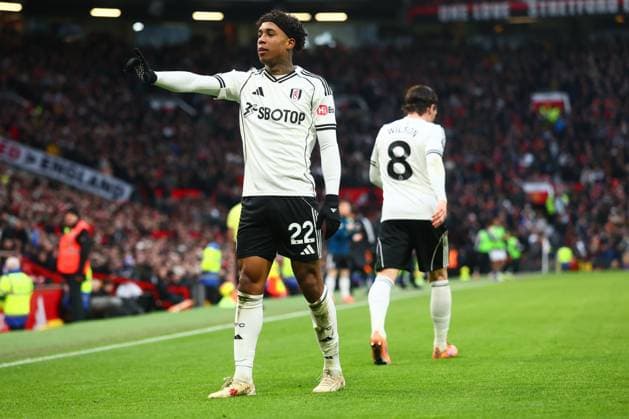 Kevin of Fulham celebrates scoring to make it 2-2 Manchester United, ManU v Fulham, Premier League, Football, Old Trafford, Manchester, UK - 01 Feb 2026Manchester Old Trafford United Kingdom EDITORIAL USE ONLY No use with unauthorised audio, video, data, fixture lists, club league logos or live services. Online in-match use limited to 120 images, no video emulation. No use in betting, games or single club league player publications. Copyright: xPaulxCurrie Shutterstockx 16496861hp