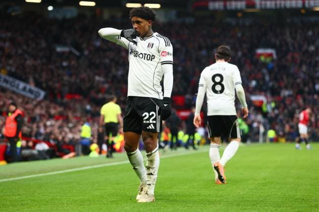 Kevin of Fulham celebrates scoring to make it 2-2 Manchester United, ManU v Fulham, Premier League, Football, Old Trafford, Manchester, UK - 01 Feb 2026Manchester Old Trafford United Kingdom EDITORIAL USE ONLY No use with unauthorised audio, video, data, fixture lists, club league logos or live services. Online in-match use limited to 120 images, no video emulation. No use in betting, games or single club league player publications. Copyright: xPaulxCurrie Shutterstockx 16496861hr