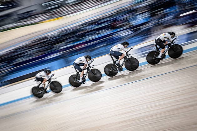 : UEC Track cycling, Rad, Radsport, Bahnrad, Bahn European Championships Konya 2026 Name ( NAT ) Team Querformat - quer - horizontal - Landscape - Event Veranstaltung: UEC Track Cycling European Championships 2026 - Category Kategorie: Cycling - Track Cycling European Championships - Location Ort: Asia - Turkey - Konya - Discipline: Team Pursuit - Category: Elite Women - Distance: 4000 m - Date Datum: 01.02.2026 Sunday Day 1 -