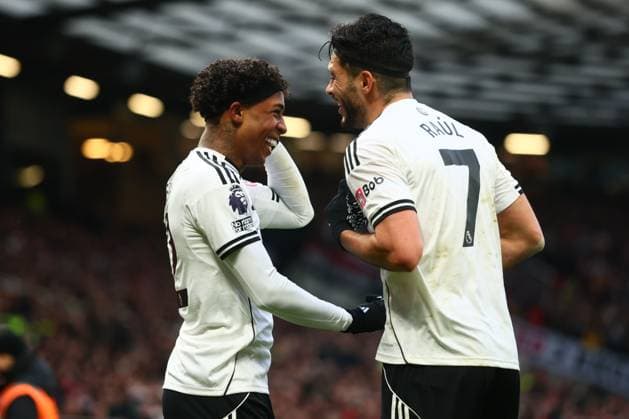 Kevin of Fulham celebrates scoring to make it 2-2 Manchester United, ManU v Fulham, Premier League, Football, Old Trafford, Manchester, UK - 01 Feb 2026Manchester Old Trafford United Kingdom EDITORIAL USE ONLY No use with unauthorised audio, video, data, fixture lists, club league logos or live services. Online in-match use limited to 120 images, no video emulation. No use in betting, games or single club league player publications. Copyright: xPaulxCurrie Shutterstockx 16496861hn