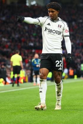 Kevin of Fulham celebrates scoring to make it 2-2 Manchester United, ManU v Fulham, Premier League, Football, Old Trafford, Manchester, UK - 01 Feb 2026Manchester Old Trafford United Kingdom EDITORIAL USE ONLY No use with unauthorised audio, video, data, fixture lists, club league logos or live services. Online in-match use limited to 120 images, no video emulation. No use in betting, games or single club league player publications. Copyright: xPaulxCurrie Shutterstockx 16496861ht