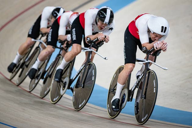 VOGEL Alex, TAPPEINER Pascal, POOT Mats, BOGLI Noah: UEC Track cycling, Rad, Radsport, Bahnrad, Bahn European Championships Konya 2026 VOGEL Alex - TAPPEINER Pascal - POOT Mats - BOGLI Noah ( SUI ) Switzerland Querformat - quer - horizontal - Landscape - Event Veranstaltung: UEC Track Cycling European Championships 2026 - Category Kategorie: Cycling - Track Cycling European Championships - Location Ort: Asia - Turkey - Konya - Discipline: Team Pursuit - Category: Elite Men - Distance: 4000 m - Date Datum: 01.02.2026 Sunday Day 1 -