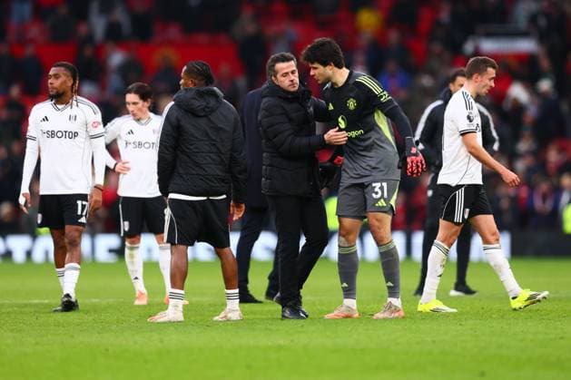Fulham Head Coach Marco Silva at the end of the match with Senne Lammens of Manchester United, ManU Manchester United v Fulham, Premier League, Football, Old Trafford, Manchester, UK - 01 Feb 2026Manchester Old Trafford United Kingdom EDITORIAL USE ONLY No use with unauthorised audio, video, data, fixture lists, club league logos or live services. Online in-match use limited to 120 images, no video emulation. No use in betting, games or single club league player publications. Copyright: xPaulxCurrie Shutterstockx 16496861ii