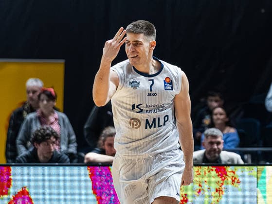 Dusan Neskovic (MLP Academics Heidelberg, 07) jubelt und freut sich Basketball Loewen Braunschweig vs. MLP Academics Heidelberg, Basketball, easyCredit Basketball Bundesliga, 18. Spieltag, Saison 2025 2026, 01.02.2026 Basketball Loewen Braunschweig vs. MLP Academics Heidelberg, Basketball, easyCredit Basketball Bundesliga, 18. Spieltag, Saison 2025 2026, 01.02.2026 Braunschweig Copyright: xEibner-Pressefoto DamianxKruczynx EP_DKI