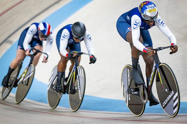 KOUAME Taky Marie Divine, DROUODE Marie Louisa, GROS Mathilde: UEC Track cycling, Rad, Radsport, Bahnrad, Bahn European Championships Konya 2026 KOUAME Taky Marie Divine - DROUODE Marie Louisa - GROS Mathilde ( FRA ) France Querformat - quer - horizontal - Landscape - Event Veranstaltung: UEC Track Cycling European Championships 2026 - Category Kategorie: Cycling - Track Cycling European Championships - Location Ort: Asia - Turkey - Konya - Discipline: Team Sprint - Category: Elite Women - Distance: ... m - Date Datum: 01.02.2026 Sunday Day 1 -