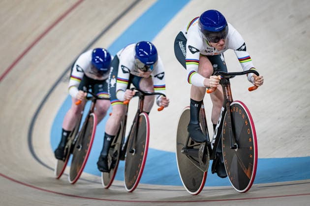 KALEE Kimberly, VAN DE WOUW Hetty, VAN DER PEET Steffie: UEC Track cycling, Rad, Radsport, Bahnrad, Bahn European Championships Konya 2026 KALEE Kimberly - VAN DE WOUW Hetty - VAN DER PEET Steffie ( NED ) Netherlands Querformat - quer - horizontal - Landscape - Event Veranstaltung: UEC Track Cycling European Championships 2026 - Category Kategorie: Cycling - Track Cycling European Championships - Location Ort: Asia - Turkey - Konya - Discipline: Team Sprint - Category: Elite Women - Distance: ... m - Date Datum: 01.02.2026 Sunday Day 1 -