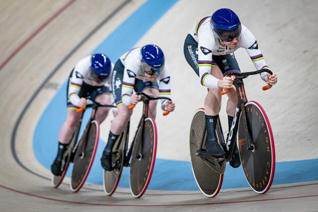 KALEE Kimberly, VAN DE WOUW Hetty, VAN DER PEET Steffie: UEC Track cycling, Rad, Radsport, Bahnrad, Bahn European Championships Konya 2026 KALEE Kimberly - VAN DE WOUW Hetty - VAN DER PEET Steffie ( NED ) Netherlands Querformat - quer - horizontal - Landscape - Event Veranstaltung: UEC Track Cycling European Championships 2026 - Category Kategorie: Cycling - Track Cycling European Championships - Location Ort: Asia - Turkey - Konya - Discipline: Team Sprint - Category: Elite Women - Distance: ... m - Date Datum: 01.02.2026 Sunday Day 1 -