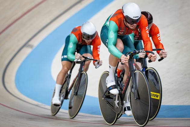 CSENGÅI Balint, LOVASSY Patrik Romeo, SZALONTAY Sandor: UEC Track cycling, Rad, Radsport, Bahnrad, Bahn European Championships Konya 2026 CSENGÅI Balint - LOVASSY Patrik Romeo - SZALONTAY Sandor ( HUN ) Hungary Querformat - quer - horizontal - Landscape - Event Veranstaltung: UEC Track Cycling European Championships 2026 - Category Kategorie: Cycling - Track Cycling European Championships - Location Ort: Asia - Turkey - Konya - Discipline: Team Sprint - Category: Elite Men - Distance: ... m - Date Datum: 01.02.2026 Sunday Day 1 -