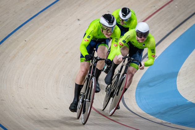 Å½ALAR Val, LOPATI Zan, Å½ALAR Eduard: UEC Track cycling, Rad, Radsport, Bahnrad, Bahn European Championships Konya 2026 Å½ALAR Val - LOPATI Zan - Å½ALAR Eduard ( SLO ) Slovenia Querformat - quer - horizontal - Landscape - Event Veranstaltung: UEC Track Cycling European Championships 2026 - Category Kategorie: Cycling - Track Cycling European Championships - Location Ort: Asia - Turkey - Konya - Discipline: Team Sprint - Category: Elite Men - Distance: ... m - Date Datum: 01.02.2026 Sunday Day 1 -