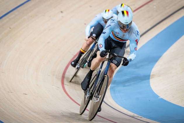 VERHOEVEN Mathijs, VINGERHOETS Yeno, NULENS Lowie: UEC Track cycling, Rad, Radsport, Bahnrad, Bahn European Championships Konya 2026 VERHOEVEN Mathijs - VINGERHOETS Yeno - NULENS Lowie ( BEL ) Belgium Querformat - quer - horizontal - Landscape - Event Veranstaltung: UEC Track Cycling European Championships 2026 - Category Kategorie: Cycling - Track Cycling European Championships - Location Ort: Asia - Turkey - Konya - Discipline: Team Sprint - Category: Elite Men - Distance: ... m - Date Datum: 01.02.2026 Sunday Day 1 -