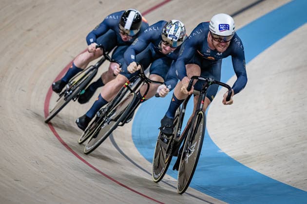 MORENO SANCHEZ Jose, MARTINEZ CHORRO Alejandro, SANCHEZ GARMENDIA Esteban: UEC Track cycling, Rad, Radsport, Bahnrad, Bahn European Championships Konya 2026 MORENO SANCHEZ Jose - MARTINEZ CHORRO Alejandro - SANCHEZ GARMENDIA Esteban ( ESP ) Spain Querformat - quer - horizontal - Landscape - Event Veranstaltung: UEC Track Cycling European Championships 2026 - Category Kategorie: Cycling - Track Cycling European Championships - Location Ort: Asia - Turkey - Konya - Discipline: Team Sprint - Category: Elite Men - Distance: ... m - Date Datum: 01.02.2026 Sunday Day 1 -