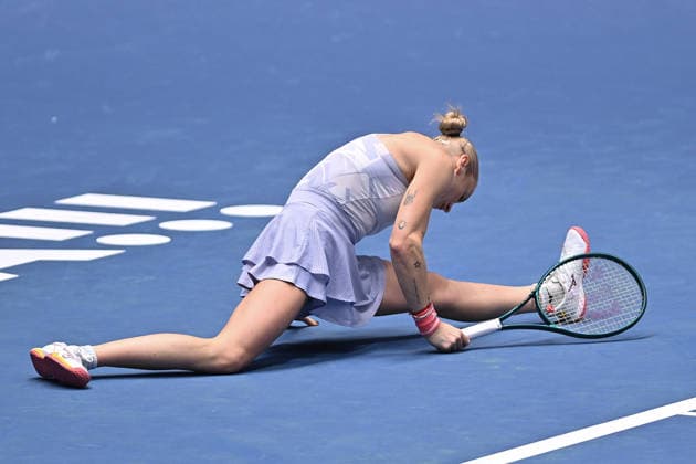 Tereza Martincova of Czech Republic during the WTA, Tennis Damen women s tennis tournament Ostrava Open match against Dalma Galfi of Hungary on February 1, 2026, in Ostrava, Czech Republic. (CTKxPhoto JaroslavxOzana) CTKPhotoP2026020105008  CTKPhotoP2026020105008