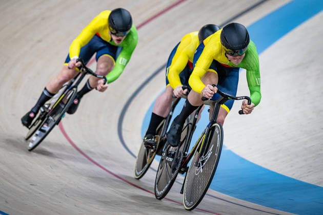 NARBUTAS Nedas, LENDEL Vasilijus, VADAPALAS Eimantas: UEC Track cycling, Rad, Radsport, Bahnrad, Bahn European Championships Konya 2026 NARBUTAS Nedas - LENDEL Vasilijus - VADAPALAS Eimantas ( LTU ) Lithuania Querformat - quer - horizontal - Landscape - Event Veranstaltung: UEC Track Cycling European Championships 2026 - Category Kategorie: Cycling - Track Cycling European Championships - Location Ort: Asia - Turkey - Konya - Discipline: Team Sprint - Category: Elite Men - Distance: ... m - Date Datum: 01.02.2026 Sunday Day 1 -