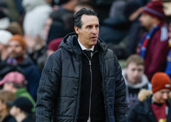 Birmingham, England, 1st February 2026. Unai Emery head coach of Aston Villa reacts following the Aston Villa vs Brentford Premier League match at Villa Park, Birmingham. Picture credit should read: Cody Froggatt Sportimage EDITORIAL USE ONLY. No use with unauthorised audio, video, data, fixture lists, club league logos or live services. Online in-match use limited to 120 images, no video emulation. No use in betting, games or single club league player publications. SPI_052_CF_ASTON_VILLA_V_BRENTFORD SPI-4503-0050