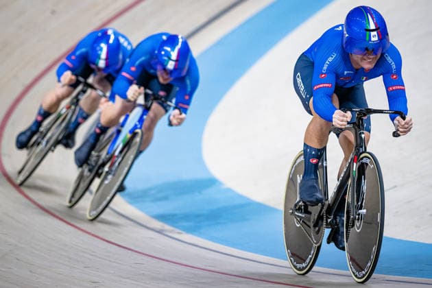 MINUTA Stefano, BIANCHI Matteo, PREDOMO Mattia: UEC Track cycling, Rad, Radsport, Bahnrad, Bahn European Championships Konya 2026 MINUTA Stefano - BIANCHI Matteo - PREDOMO Mattia ( ITA ) Italy Querformat - quer - horizontal - Landscape - Event Veranstaltung: UEC Track Cycling European Championships 2026 - Category Kategorie: Cycling - Track Cycling European Championships - Location Ort: Asia - Turkey - Konya - Discipline: Team Sprint - Category: Elite Men - Distance: ... m - Date Datum: 01.02.2026 Sunday Day 1 -
