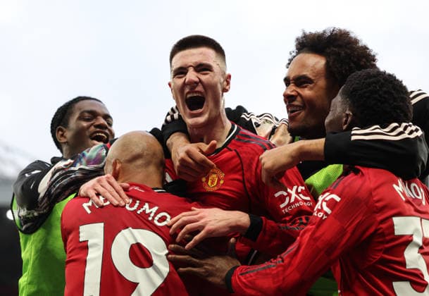 Manchester United, ManU v Fulham, Premier League, Old Trafford, Manchester. Times Photographer Bradley Ormesher. 1.2.2026. Manchester United v Fulham, Premier League, Old Trafford, Manchester. Times Photographer Bradley Ormesher. Benjamin Sesko celebrates after scoring the winner in injury time.  Copyright: xBradleyxOrmesherx NINTCHDBPICT001055784472