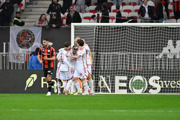 FOOTBALL : Nice (OGCN) vs Brest (SB29) - ligue 1 - 1 2 26 Joy of Brest™s forward 10 R. Del Castillo after mark a goal during the French L1 2025-2026 season football match between Nice (OGCN) and Brest (SB) at Allianz Riviera stadium of Nice, south France, on February 1, 2026. NICEFrance  Copyright: xFredericxDIDESx
