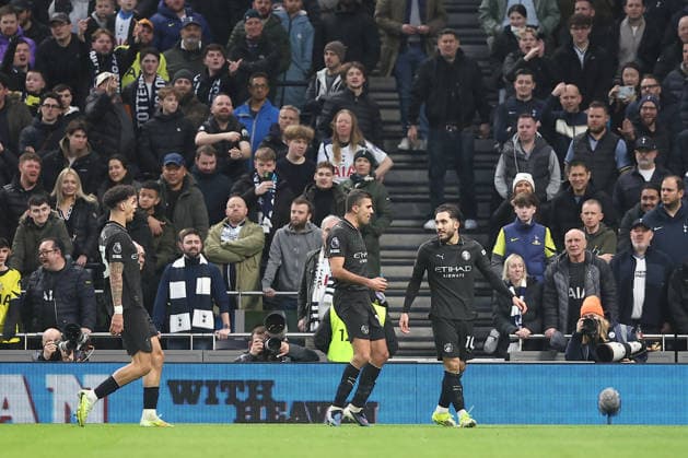 1st February 2026; Tottenham Hotspur Stadium, London, England; Premier League Football, Tottenham Hotspur versus Manchester City; Rayan Cherki of Manchester City celebrates his goal in the 11th minute for 0-1  KatiexChan Content restricted for UK based newspaper
