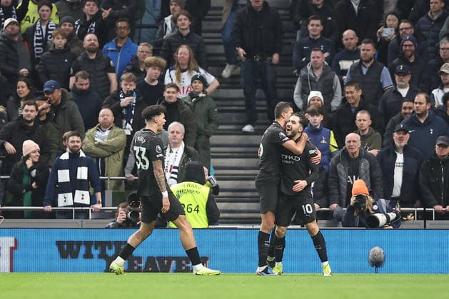 1st February 2026; Tottenham Hotspur Stadium, London, England; Premier League Football, Tottenham Hotspur versus Manchester City; Rayan Cherki of Manchester City celebrates his goal in the 11th minute for 0-1  KatiexChan Content restricted for UK based newspaper