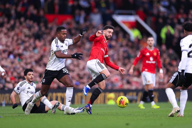 Football - Premier League - Manchester United, ManU v Fulham 1st February 2026 - Premier League - Manchester United v Fulham - Bruno Fernandes of Manchester United - Photo: Simon Stacpoole Offside. Manchester UK Copyright: xSimonxStacpoolexOffside