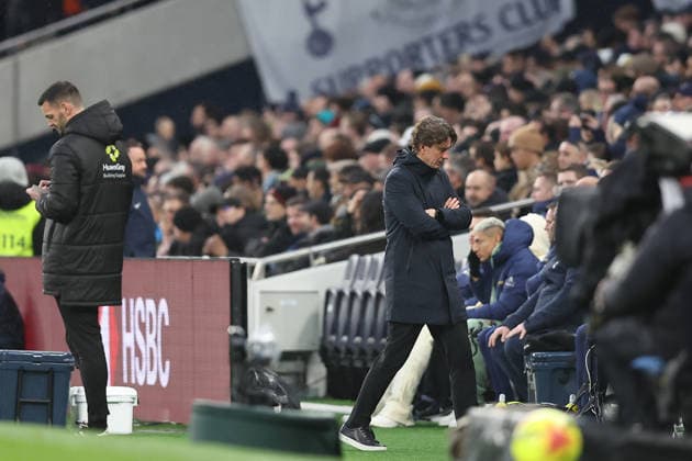 1st February 2026; Tottenham Hotspur Stadium, London, England; Premier League Football, Tottenham Hotspur versus Manchester City; Tottenham Hotspur manager Thomas Frank after Rayan Cherki of Manchester City goal in the 11th minute for 0-1  KatiexChan Content restricted for UK based newspaper