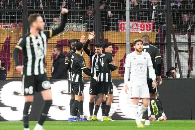 Angers SCO v FC Metz - Ligue 1 McDonald s 2025 2026 06 Louis MOUTON (sco) - 14 Yassin BELKHDIM (sco) during the Ligue 1 McDonald s match between Angers and Metz at Stade Raymond Kopa on February 1, 2026 in Angers, France. Angers France  Copyright: xFEPx 776348273