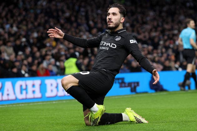 Tottenham v Manchester City 01 February 2026, London - Premier League Football - Tottenham Hotspur v Manchester City - Rayan Cherki of Manchester City celebrates after scoring the opening goal of the match - Photo: Charlotte Wilson Offside. London UK Copyright: xCharlottexWilsonx xOffsidexOffside