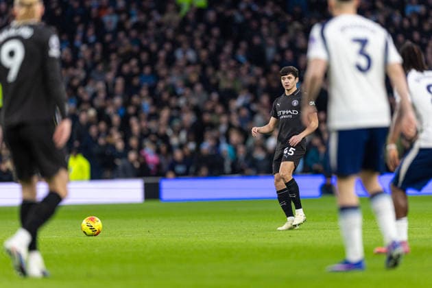 Tottenham Hotspur v Manchester City, Premier League Manchester City defender Abdukodir Khusanov (45) during the Premier League match between Tottenham Hotspur and Manchester City at Tottenham Hotspur Stadium, London, UK on 1 February 2026. London Tottenham Hotspur Stadium London UK Editorial use only DataCo restrictions apply See www.football-dataco.com , Copyright: xToyinxOshodix PSI-23665-0009