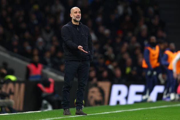 London, England, 1st February 2026. Pep Guardiola, Manager of Manchester City during the Tottenham Hotspur vs Manchester City Premier League match at the Tottenham Hotspur Stadium, London. Picture credit should read: Paul Terry Sportimage EDITORIAL USE ONLY. No use with unauthorised audio, video, data, fixture lists, club league logos or live services. Online in-match use limited to 120 images, no video emulation. No use in betting, games or single club league player publications. SPI_030_PT_Tottenham_Man_City SPI-4504-0030