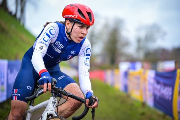 French Celia Gery pictured in action during the U23 women race at UCI Cyclocross World Championships, on Sunday 01 February 2026, in Hulst, The Netherlands. DAVIDxPINTENS  x160275522x