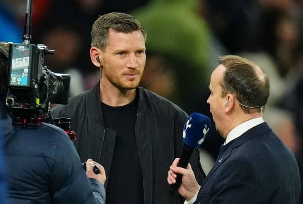 Jan Vertonghen interviewed on the pitch at half time Tottenham Hotspur v Manchester City, Premier League, Football, Tottenham Hotspur Stadium, London, UK - 01 Feb 2026London Tottenham Hotspur Stadium United Kingdom EDITORIAL USE ONLY No use with unauthorised audio, video, data, fixture lists, club league logos or live services. Online in-match use limited to 120 images, no video emulation. No use in betting, games or single club league player publications.  Copyright: xJavierxGarcia Shutterstockx 16496864v