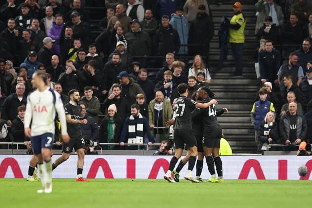 1st February 2026; Tottenham Hotspur Stadium, London, England; Premier League Football, Tottenham Hotspur versus Manchester City; Antoine Semenyo of Manchester City in the 44th minute for 0-2  KatiexChan Content restricted for UK based newspaper