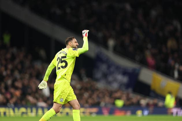 1st February 2026; Tottenham Hotspur Stadium, London, England; Premier League Football, Tottenham Hotspur versus Manchester City; goalkeeper Gianluigi Donnarumma of Manchester City celebrate his team goal by Antoine Semenyo in the 44th minute for 0-2  KatiexChan Content restricted for UK based newspaper