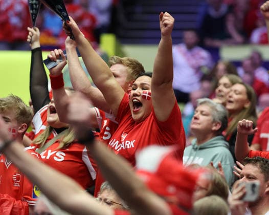 Denmark v Germany - Men s EHF EURO 2026 Final Denmark supporters cheer on the stands during the Men s EHF EURO 2026 Final match between Denmark and Germany at Jyske Bank Boxen on February 1, 2026 in Herning, Denmark.  SanjinxStrukic PIXSELL