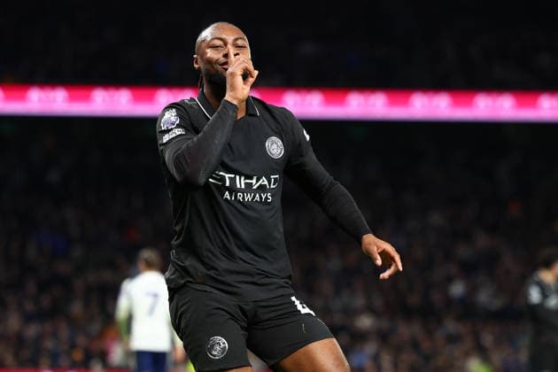 London, England, 1st February 2026. Antoine Semenyo of Manchester City celebrates after scoring to make it 2-0 during the Tottenham Hotspur vs Manchester City Premier League match at the Tottenham Hotspur Stadium, London. Picture credit should read: Paul Terry Sportimage EDITORIAL USE ONLY. No use with unauthorised audio, video, data, fixture lists, club league logos or live services. Online in-match use limited to 120 images, no video emulation. No use in betting, games or single club league player publications. SPI_047_PT_Tottenham_Man_City SPI-4504-0047