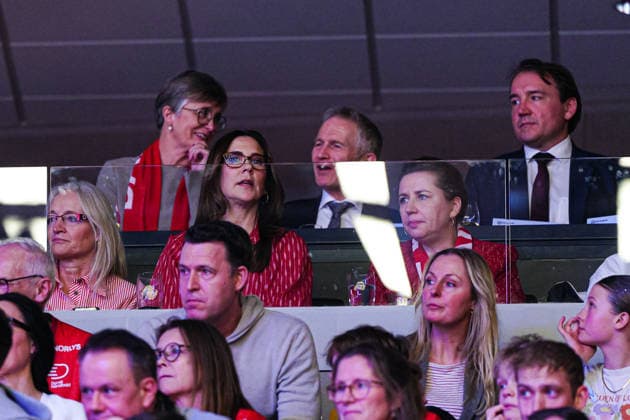 Koenigin Mary von Daenemark und Mette Fredriksen, Ministerpraesidentin von Daenemark DEN, Daenemark vs. Deutschland, Handball, EHF Europameisterschaft 2026, Finale, 01.02.2026 DEN, Daenemark vs. Deutschland, Handball, EHF Europameisterschaft 2026, Finale, 01.02.2026 Herning Copyright: xEibner-Pressefoto MarcelxvonxFehrnx EP_MFN