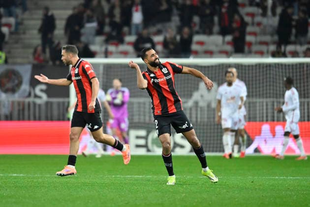 FOOTBALL : Nice (OGCN) vs Brest (SB29) - ligue 1 - 1 2 26 Nice™s defender 2 Ali Abdi reacts after goal during the French L1 2025-2026 season football match between Nice (OGCN) and Brest (SB) at Allianz Riviera stadium of Nice, south France, on February 1, 2026. NICEFrance  Copyright: xFredericxDIDESx