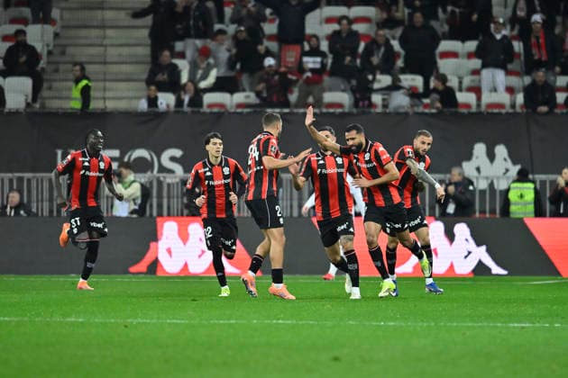 FOOTBALL : Nice (OGCN) vs Brest (SB29) - ligue 1 - 1 2 26 Nice™s defender 2 Ali Abdi reacts after goal during the French L1 2025-2026 season football match between Nice (OGCN) and Brest (SB) at Allianz Riviera stadium of Nice, south France, on February 1, 2026. NICEFrance  Copyright: xFredericxDIDESx
